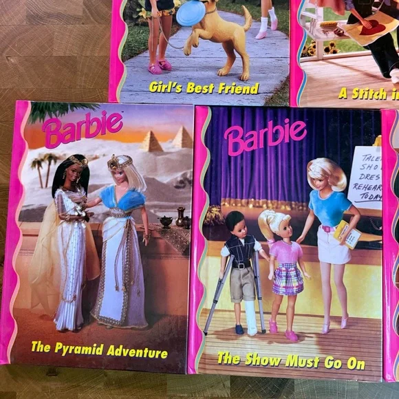 Lot of 5 Barbie & Friends Vintage Books Hardcover Book Club Grolier Pink 1998-99 - Picture 2 of 4